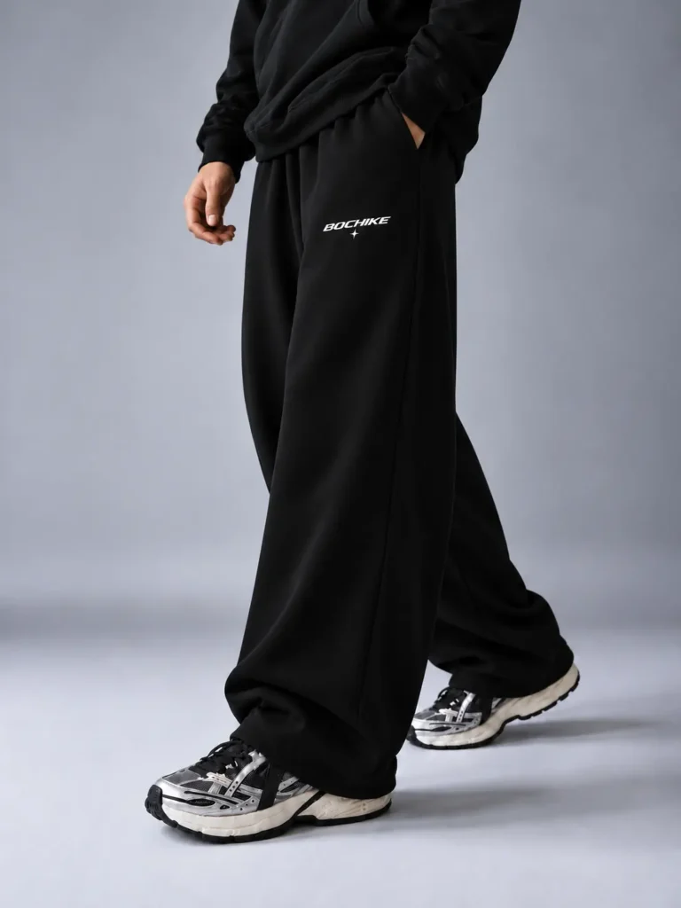 Black Baggy Joggers — detail