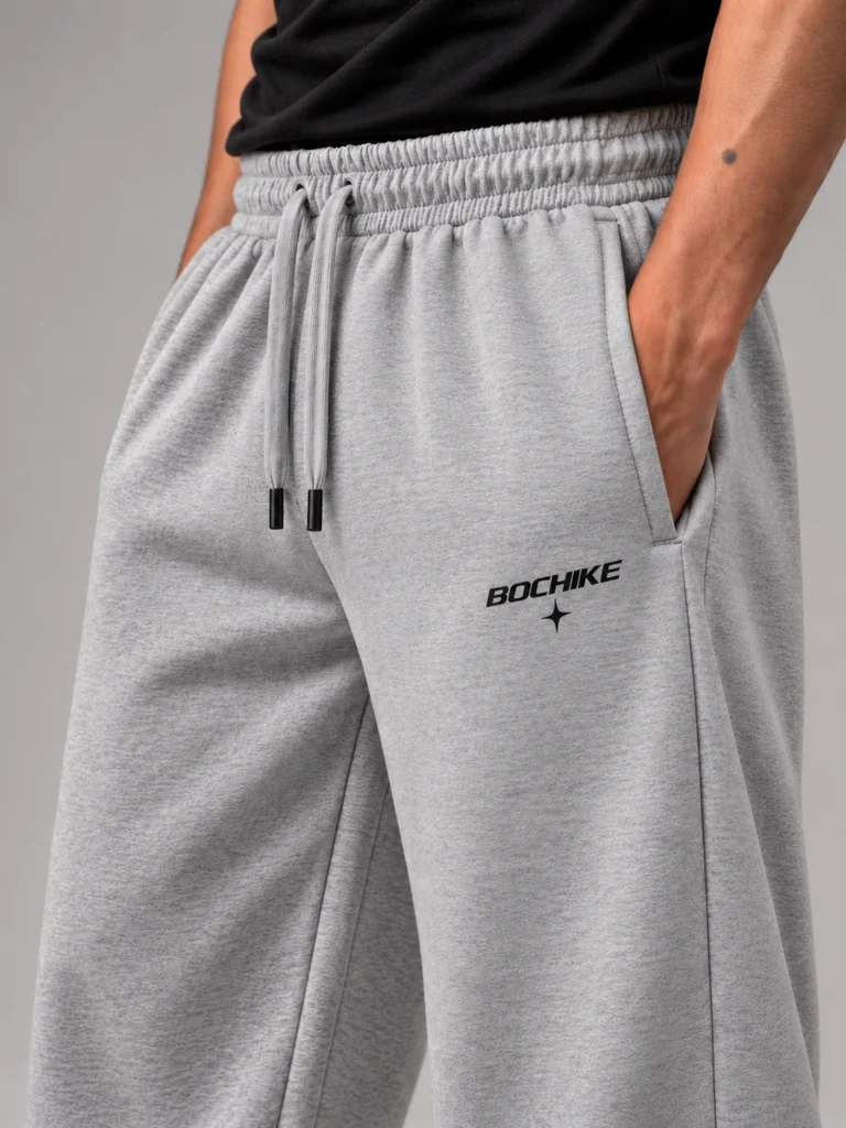 Grey Baggy Joggers — detail