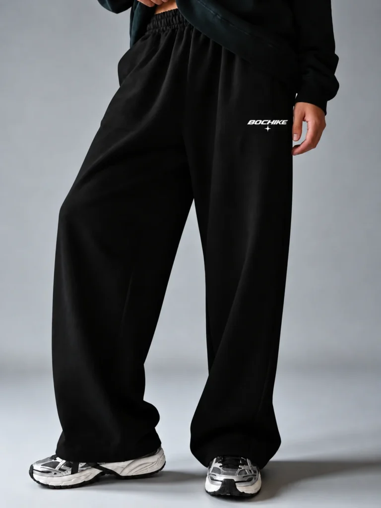 Black Baggy Joggers — detail
