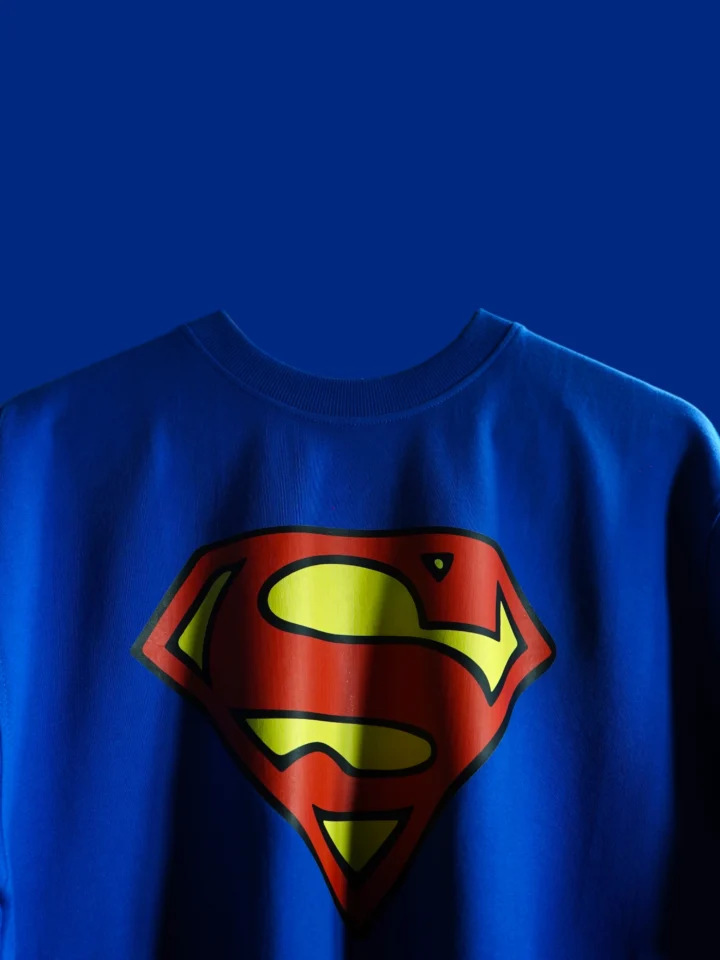 Blue Superman Tee detail